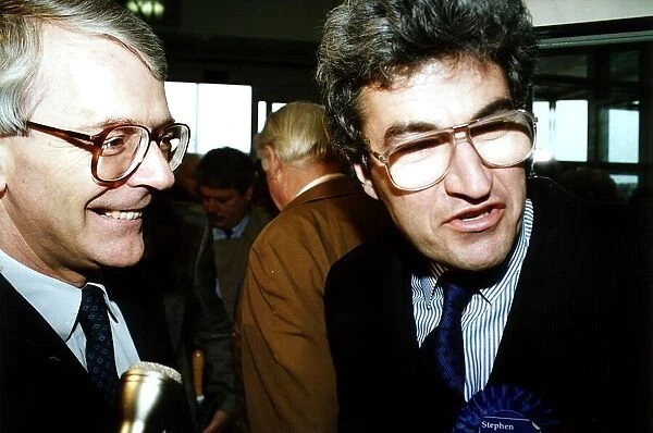 Stephen Milligan late conservative MP with John Major MP Prime Minister Circa 1990