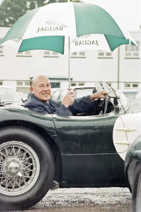 Framed Print : Sterling Moss in a C-Type Jaguar which he piloted to Le Mans 40 years ago Framed Print : Sterling Moss in a C-Type Jaguar which he piloted to Le Mans 40 years ago
