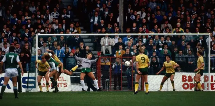 Framed Print : Steve Archibald scores goal past Alan Rough October 1988 Framed Print : Steve Archibald scores goal past Alan Rough October 1988