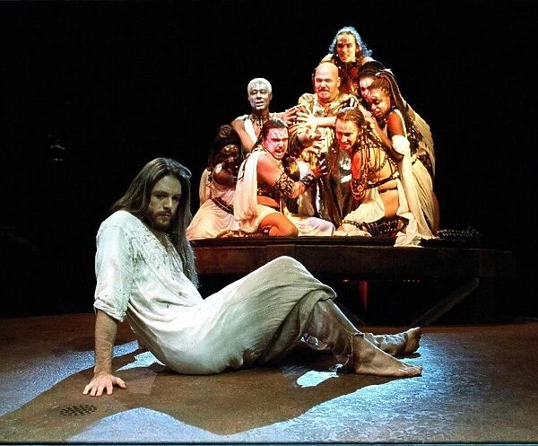 Steve Balsamo Actor as Jesus and the cast of Jesus Christ Superstar at the Lyceum Theatre