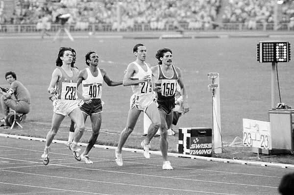 Steve Ovett competes in heats for Mens 1, 500m metres event at the 1980 Summer