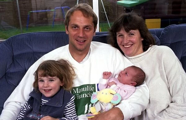 Steve Redgrave, British Olympic rower with his wife Anne and daughters Natalie