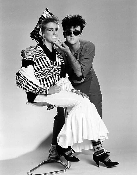 Steve Strange with model Liza. 29th August 1984