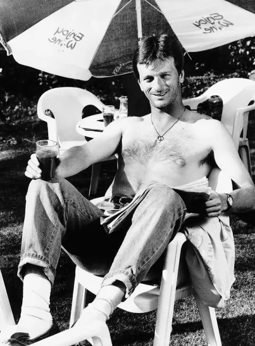 Framed Print : Steve Waugh cricket player for Australia and Essex sits outside at his Birmingham hotel
