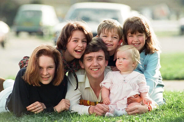 Steven Hurley, winner of Coventry Superdad of the Year, pictured with his five children