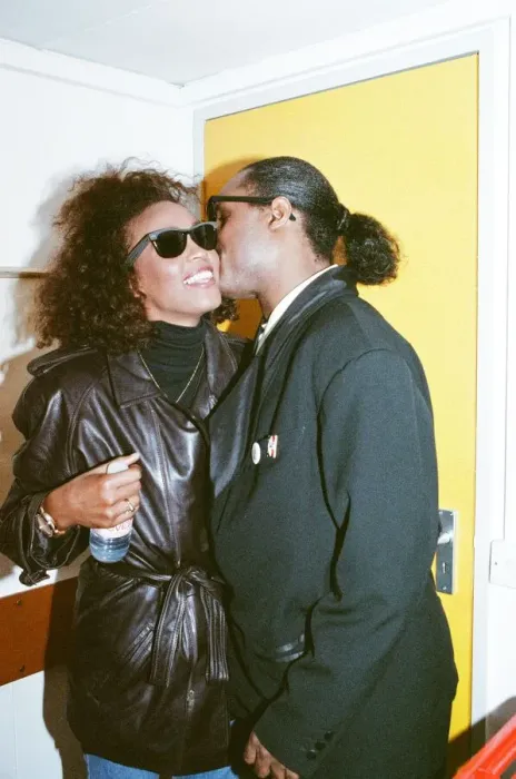 Framed Print : Stevie Wonder kisses Whitney Houston on the cheek as they laugh backstage at the Nelson Framed Print : Stevie Wonder kisses Whitney Houston on the cheek as they laugh backstage at the Nelson