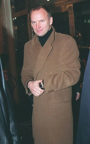 Sting arrives at Noel Coward AIDS Gala Dinner January 1998 at the Park Lane Hotel