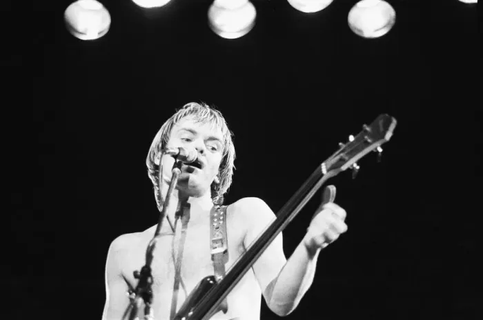 Framed Print : Sting lead singer with The Police, seen here performing on the first night of the 1979
