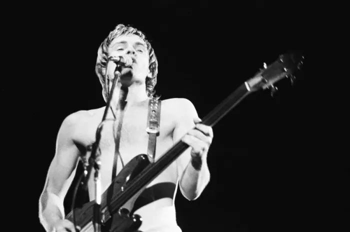 Framed Print : Sting lead singer with The Police, seen here performing on the first night of the 1979