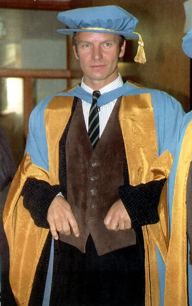 Sting Pop Star After He Received A Honorary Doctorite Of Music At The University Of