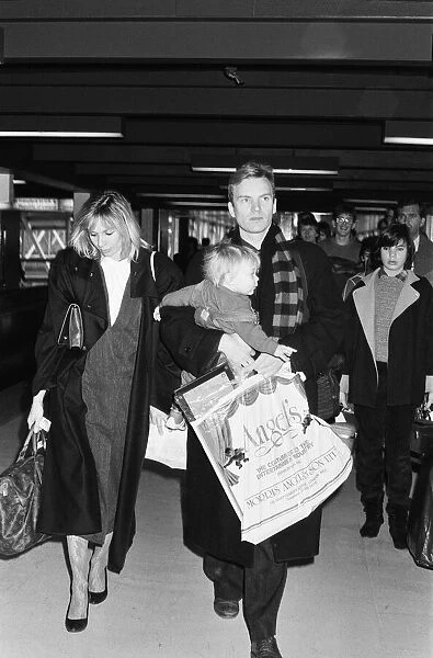 Sting (real name Gordon Sumner) arrives at London Heathrow Airport to fly to Miami
