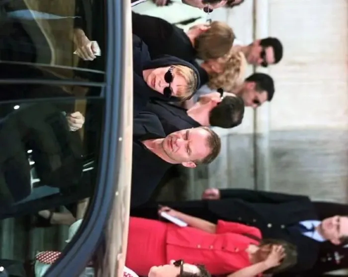 : Sting and wife Trudie leave Gianni Versace memorial 22 july which was held near : Sting and wife Trudie leave Gianni Versace memorial 22 july which was held near