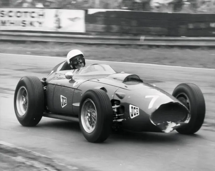 Framed Print : stirling moss drives a farrari dino in the historic championship rAce at oulton park june Framed Print : stirling moss drives a farrari dino in the historic championship rAce at oulton park june