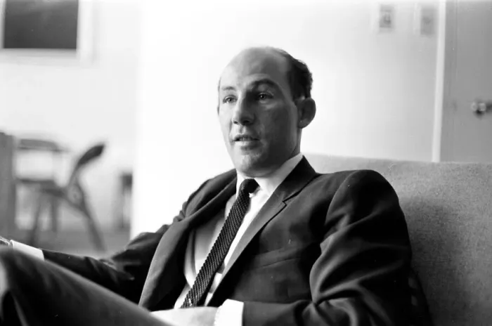 Framed Print : Stirling Moss Pictured during his 1964 interview with The Mirror Framed Print : Stirling Moss Pictured during his 1964 interview with The Mirror