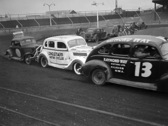 Framed Print : Stock Car Racing, practice session, New Cross Stadium, Hornshay Street, Old Kent Road Framed Print : Stock Car Racing, practice session, New Cross Stadium, Hornshay Street, Old Kent Road