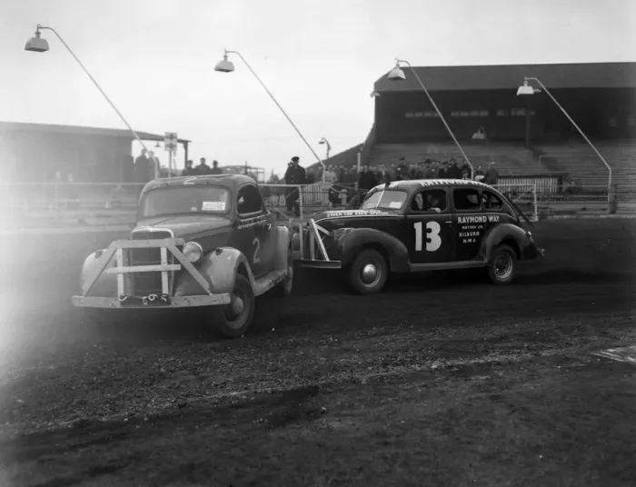 Framed Print : Stock Car Racing, practice session, New Cross Stadium, Hornshay Street, Old Kent Road