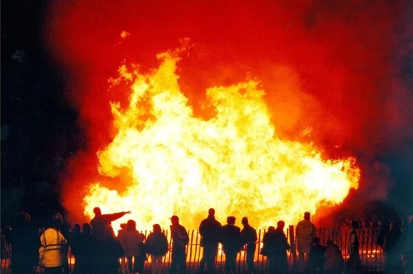 Stock picture of a bonfire in Darlington in 1997