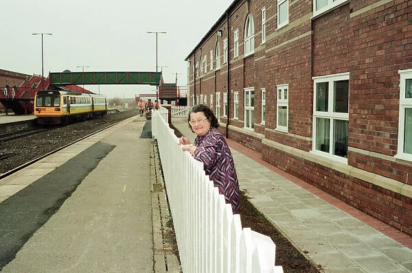 Stockton Railway Station, 1st December 1994. Watching the trains to go by, Joan Taylor