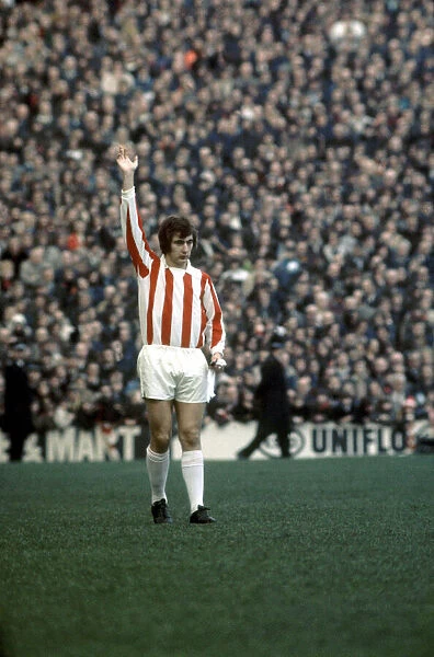 Stoke City 3 v. Leeds 2. Alan Hudson of Stoke. 23rd February 1974
