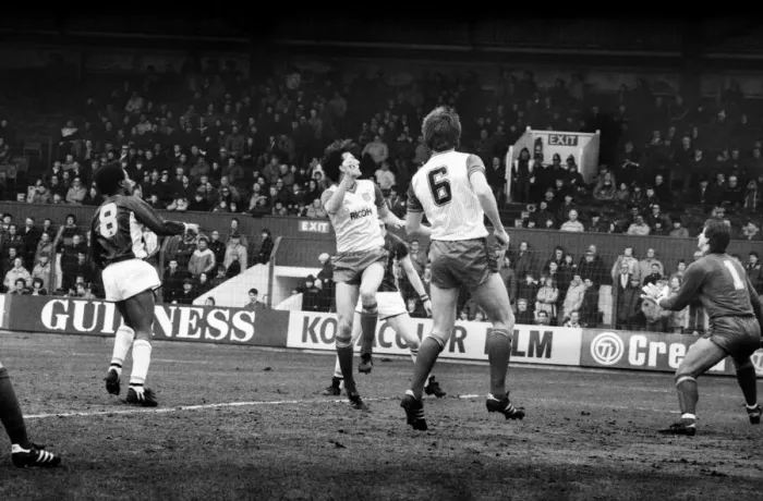 Framed Print : Stoke v. Aston Villa. March 1984 MF14-21-007 The final score was a one nil Framed Print : Stoke v. Aston Villa. March 1984 MF14-21-007 The final score was a one nil