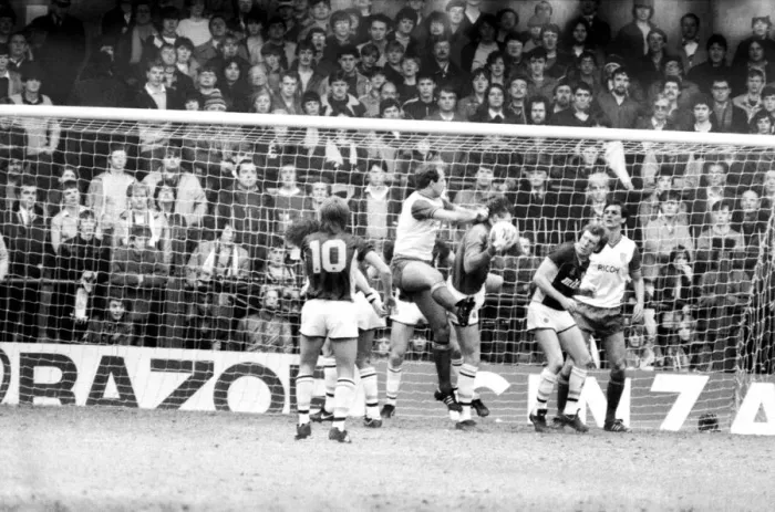 Framed Print : Stoke v. Aston Villa. March 1984 MF14-21-051 The final score was a one nil Framed Print : Stoke v. Aston Villa. March 1984 MF14-21-051 The final score was a one nil
