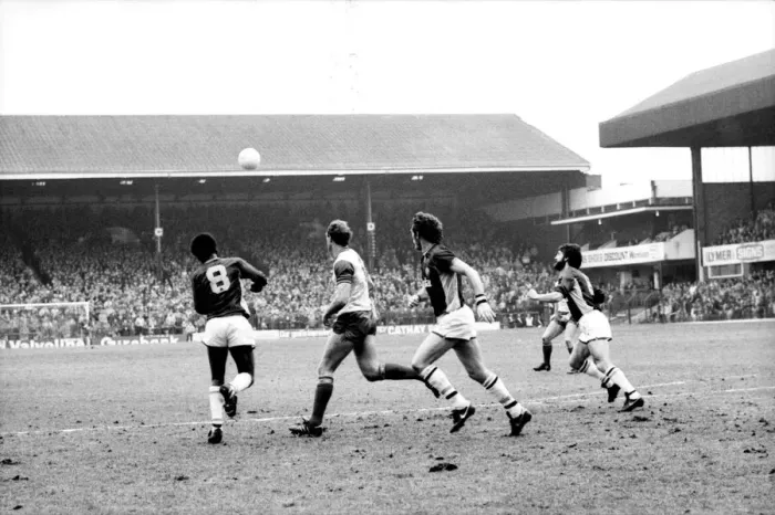 Framed Print : Stoke v. Aston Villa. March 1984 MF14-21-055 The final score was a one nil Framed Print : Stoke v. Aston Villa. March 1984 MF14-21-055 The final score was a one nil