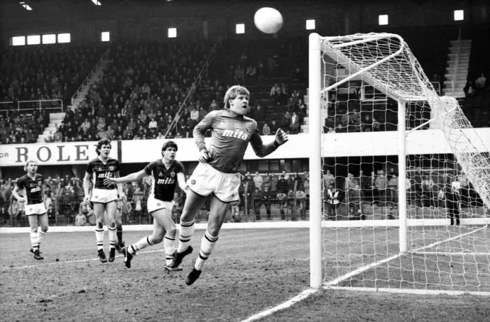 Framed Print : Stoke v. Aston Villa. March 1984 MF14-21-071 The final score was a one nil Framed Print : Stoke v. Aston Villa. March 1984 MF14-21-071 The final score was a one nil