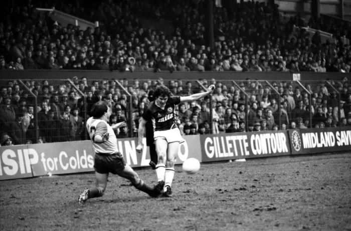 Framed Print : Stoke v. Aston Villa. March 1984 MF14-21-074 The final score was a one nil Framed Print : Stoke v. Aston Villa. March 1984 MF14-21-074 The final score was a one nil