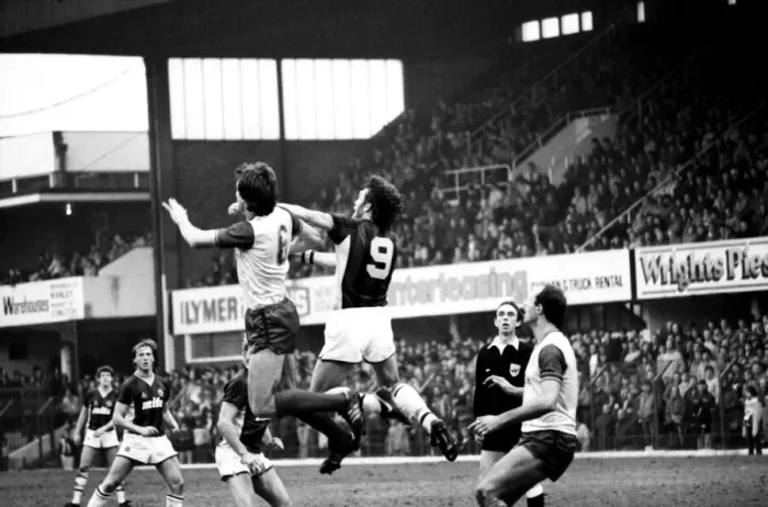 Framed Print : Stoke v. Aston Villa. March 1984 MF14-21-075 The final score was a one nil Framed Print : Stoke v. Aston Villa. March 1984 MF14-21-075 The final score was a one nil