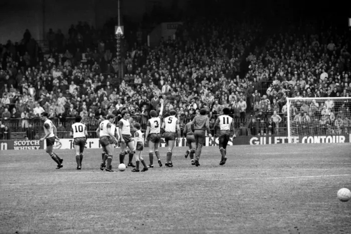 Framed Print : Stoke v. Aston Villa. March 1984 MF14-21-085 The final score was a one nil Framed Print : Stoke v. Aston Villa. March 1984 MF14-21-085 The final score was a one nil
