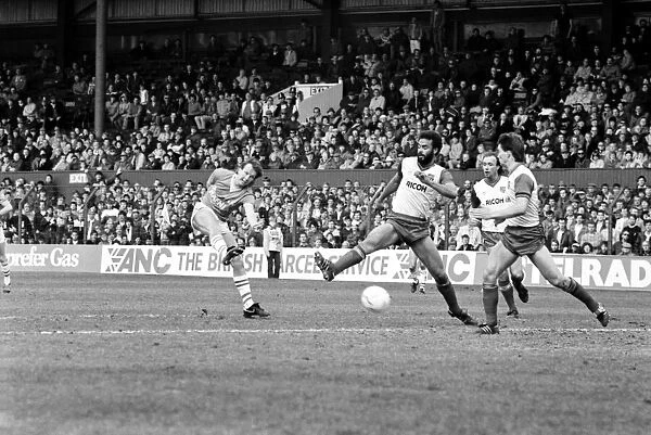 Stoke v. Everton. April 1985 MF21-51a-017 The final score was a two nil victory to