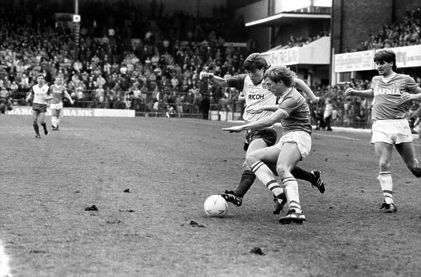 Stoke v. Everton. April 1985 MF21-51a-022 The final score was a two nil victory to