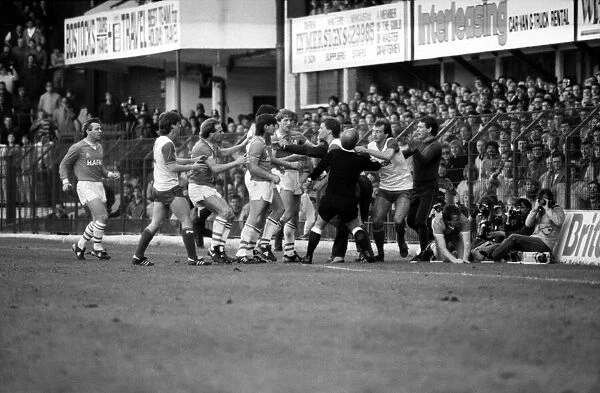 Stoke v. Everton. April 1985 MF21-51a-030 The final score was a two nil victory to