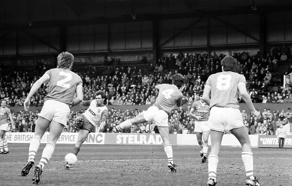 Stoke v. Everton. April 1985 MF21-51a-064 The final score was a two nil victory to