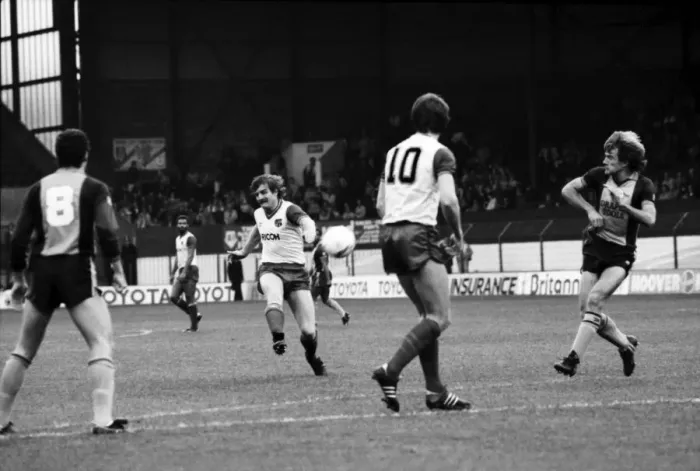 Framed Print : Stoke. v. Southampton. October 1984 MF18-03-017 The final score was a three one Framed Print : Stoke. v. Southampton. October 1984 MF18-03-017 The final score was a three one