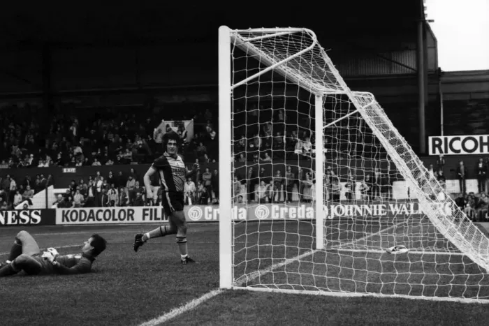 Framed Print : Stoke. v. Southampton. October 1984 MF18-03-084 The final score was a three one Framed Print : Stoke. v. Southampton. October 1984 MF18-03-084 The final score was a three one
