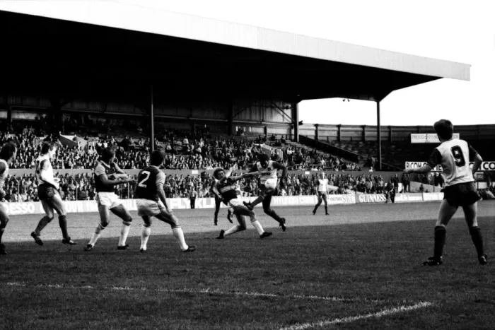 Framed Print : Stoke v. West Ham. October 1984 MF18-06-037 The final score was a four two Framed Print : Stoke v. West Ham. October 1984 MF18-06-037 The final score was a four two