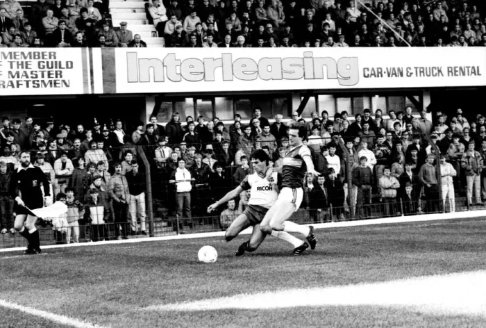 Framed Print : Stoke v. West Ham. October 1984 MF18-06-048 The final score was a four two Framed Print : Stoke v. West Ham. October 1984 MF18-06-048 The final score was a four two