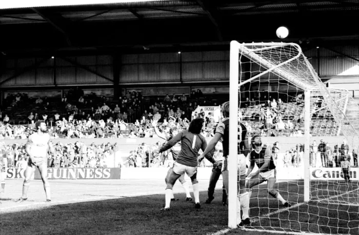 Framed Print : Stoke v. West Ham. October 1984 MF18-06-051 The final score was a four two Framed Print : Stoke v. West Ham. October 1984 MF18-06-051 The final score was a four two