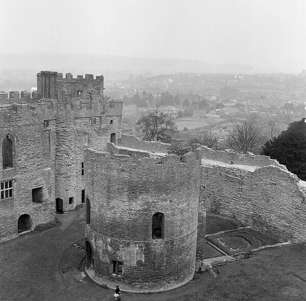 Stokesay Castle in Stokesay, Shropshire. 21st April 1961