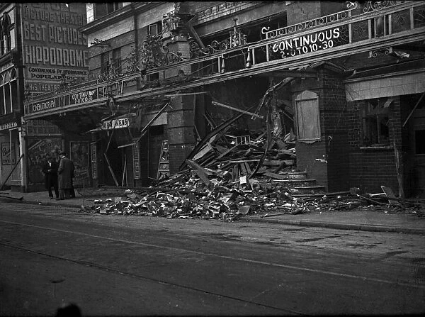 The Stoll Cinema on East, Street, Bristol damaged during the Luftwaffe air raid