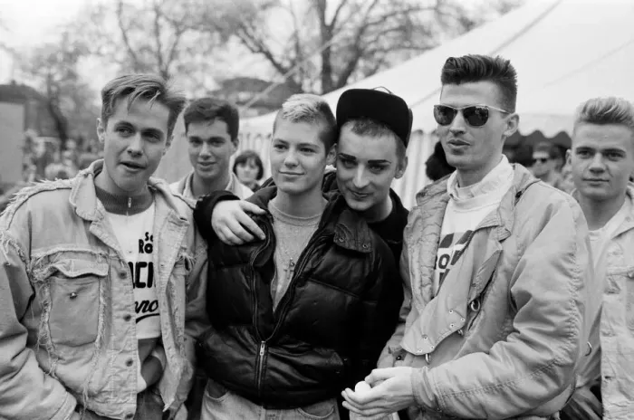 Framed Print : Stop the Clause Gay rights demonstration. Boy George. 30th April 1988