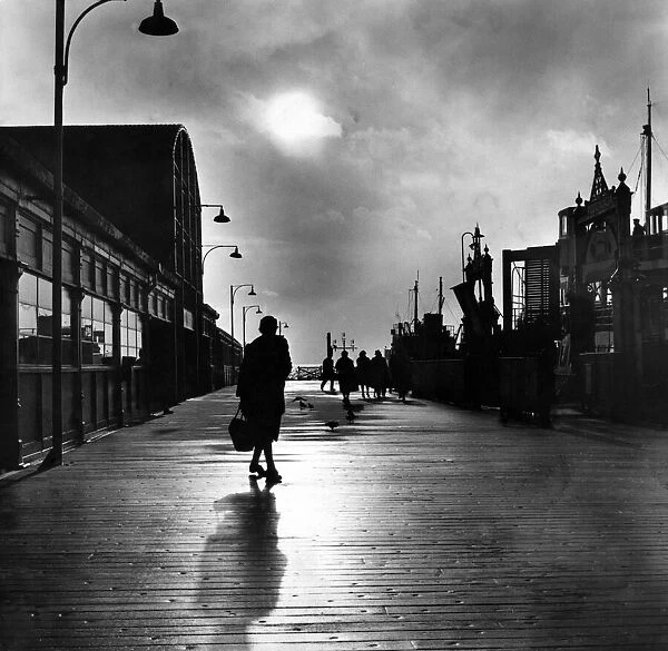 Storm clouds over Liverpool Landing Stage, Merseyside, 23rd January 1962