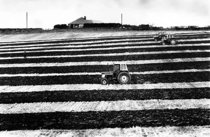 Framed Print : On the straight and narrow. Competitors in the ploughing competition at Herrington Hill