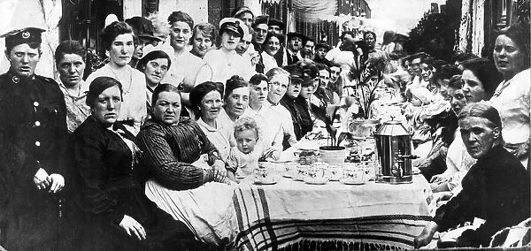 A street party in Elswick, Newcastle to celebrate the end of World War 1