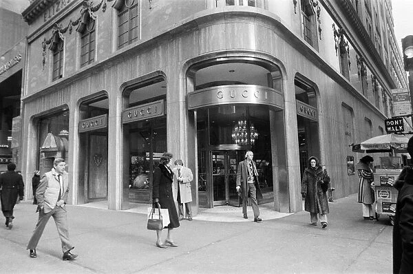 Street scene in New York, Gucci store. 13th February 1981