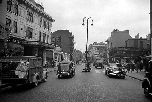 Street Scene in and around Notting Hill Gate London. March 1953 D1599