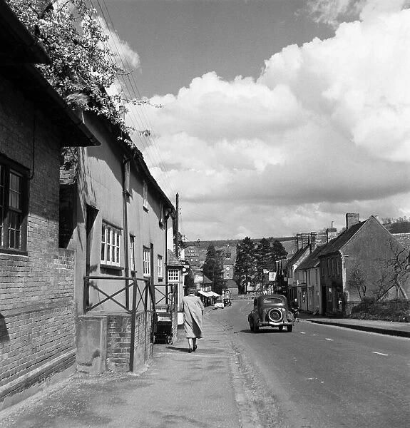 Street scene in Wendover, Buckinghamshire. Circa 1950