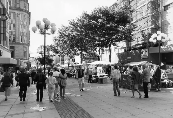 Framed Print : Street Traders in Church Street Liverpool 26th July 1988 Framed Print : Street Traders in Church Street Liverpool 26th July 1988