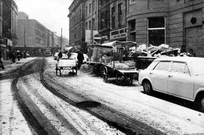 Framed Print : Street traders trying to do buisiness on the wintry streets of Newcastle on 7th December Framed Print : Street traders trying to do buisiness on the wintry streets of Newcastle on 7th December
